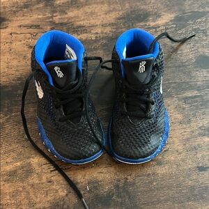 Kids Black and Blue Nike Shoes